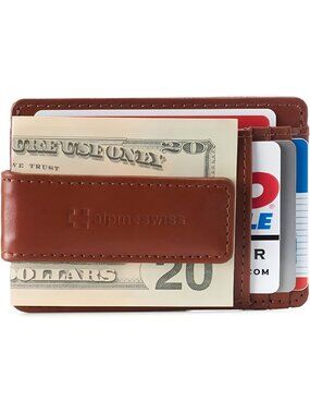 Mens RFID Money Clip Wallet Minimalist Slim ID Card Holder Front Pocket Wallet